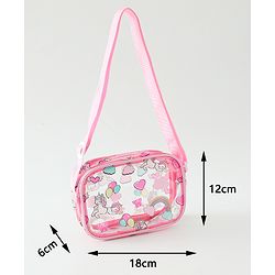 Babyhug Transparent Sling Bag With Unicorn Print - Pink