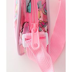 Babyhug Transparent Sling Bag With Unicorn Print - Pink