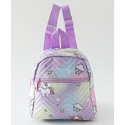 Babyhug Free Size Fashion Backpack With Unicorn Print - Purple