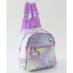 Babyhug Free Size Fashion Backpack With Unicorn Print - Purple