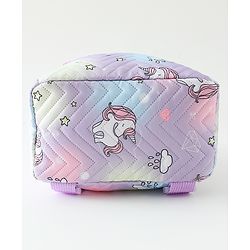 Babyhug Free Size Fashion Backpack With Unicorn Print - Purple