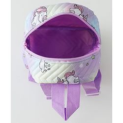 Babyhug Free Size Fashion Backpack With Unicorn Print - Purple