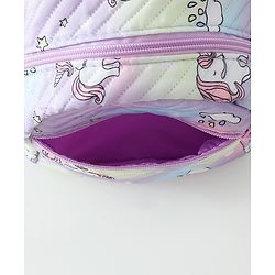 Babyhug Free Size Fashion Backpack With Unicorn Print - Purple