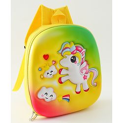 Babyhug Free Size Fashion Backpack With Unicorn Print - Yellow