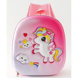 Babyhug Free Size Fashion Backpack With Unicorn Print - Yellow