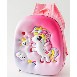 Babyhug Free Size Fashion Backpack With Unicorn Print - Yellow
