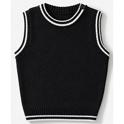 Babyhug Knit Sleeveless Vest Sweater - Black