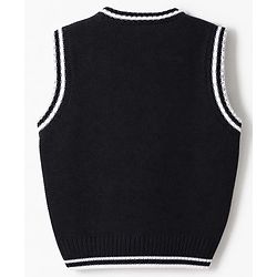 Babyhug Knit Sleeveless Vest Sweater - Black