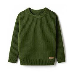Babyhug Knit Full Sleeves Striped Pullover With Patch - Navy Blue