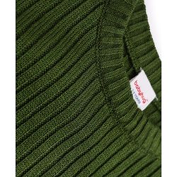 Babyhug Knit Full Sleeves Striped Pullover With Patch - Navy Blue