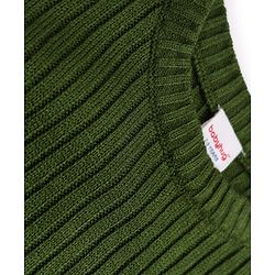 Babyhug Knit Full Sleeves Striped Pullover With Patch - Navy Blue