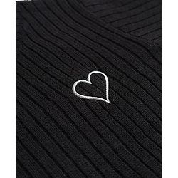 Babyhug Knit Full Sleeves Hearts Embroidered Pullover Sweater - Black