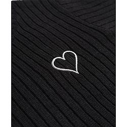 Babyhug Knit Full Sleeves Hearts Embroidered Pullover Sweater - Black