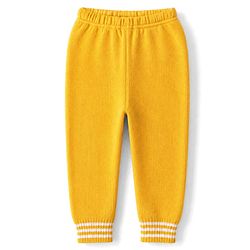 Babyhug Knit Full Sleeves Striped Sweater Set - Yellow