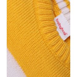 Babyhug Knit Full Sleeves Striped Sweater Set - Yellow