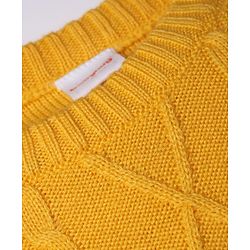 Babyhug Knit Full Sleeves Color Block Sweater Set - Yellow