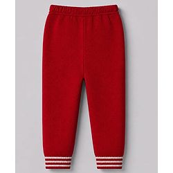 Babyhug Knit Full Sleeves Stripped Sweater Set - Red