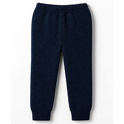 Babyhug Knit Full Sleeves Striped Sweater Set - Navy Blue, White & Blue