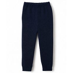 Babyhug Knit Full Sleeves Striped Sweater Set - Navy Blue, White & Blue