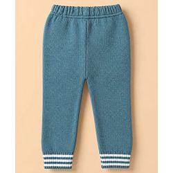 Babyhug Knit Full Sleeves Sweater and Pants Set with Cable Knit Design - White & Green