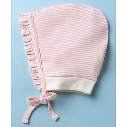 Babyhug 100% Cotton Interlock Printed Knit Baby Caps in White - Diameter 13 cm