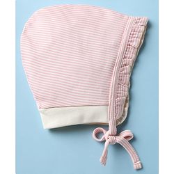 Babyhug 100% Cotton Interlock Printed Knit Baby Caps in White - Diameter 13 cm