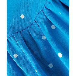 Babyhug 100% Cotton Knit Sleeveless Polka Dots Printed Frock - Blue