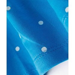 Babyhug 100% Cotton Knit Sleeveless Polka Dots Printed Frock - Blue
