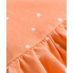 Babyhug 100% Cotton Knit Sleeveless Printed Frock - Orange