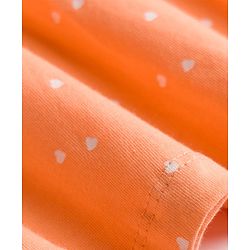 Babyhug 100% Cotton Knit Sleeveless Printed Frock - Orange