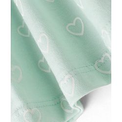 Babyhug 100% Cotton Knit Sleeveless Hearts Printed Frock - Light Green