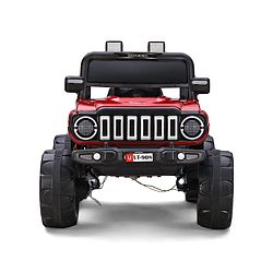 Babyhug Battery Operated Ride On Jeep with Music & LED Lights - Red| USB & AUX Connectivity| Push Button Start| Rechargeable Battery| 3 to 8 Years Boys & Girls| Remote Control| Forward & Reverse