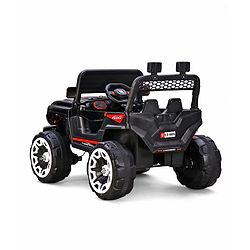Babyhug Battery Operated Ride On Jeep with Music & LED Lights - Red| USB & AUX Connectivity| Push Button Start| Rechargeable Battery| 3 to 8 Years Boys & Girls| Remote Control| Forward & Reverse