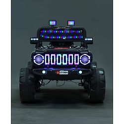 Babyhug Battery Operated Ride On Jeep with Music & LED Lights - Red| USB & AUX Connectivity| Push Button Start| Rechargeable Battery| 3 to 8 Years Boys & Girls| Remote Control| Forward & Reverse