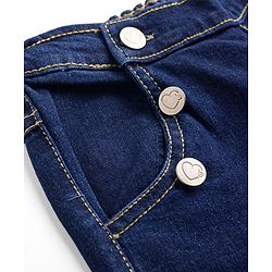 Babyhug Denim Full Length Washed Jeans with Stretch - Blue