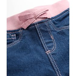 Babyhug Denim Full Length Ribbed Waist Jeans With Stretch - Navy Blue
