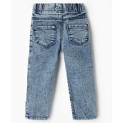 Babyhug Denim Full Length Skinny Fit Jeggings With Stretch - Light Blue
