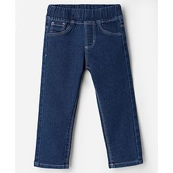 Babyhug Denim Full Length Skinny Fit Jeggings With Stretch - Light Blue