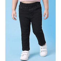 Babyhug Denim Full Length Skinny Fit Jeggings With Stretch - Light Blue