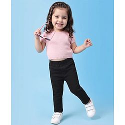 Babyhug Denim Full Length Skinny Fit Jeggings With Stretch - Light Blue