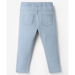 Babyhug Denim Full Length Skinny Fit Jeggings With Stretch - Light Blue