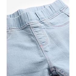 Babyhug Denim Full Length Skinny Fit Jeggings With Stretch - Light Blue