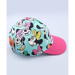Babyhug Disney Cotton Woven  Summer Cap With Minnie Mouse Graphics Sea Green - Diameter 18 cm