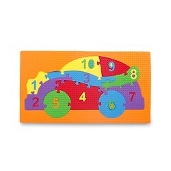 Babyhug Early Learning Educational Foam Number Puzzle Set - Car & Engine Theme| Pack of 2| Colourful Number Recognition Puzzle| Preschool Learning Toy| Fine Motor Skills & Brain Development