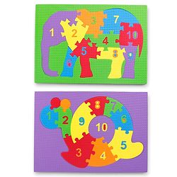 Babyhug Early Learning Educational Foam Number Puzzle Set - Car & Engine Theme| Pack of 2| Colourful Number Recognition Puzzle| Preschool Learning Toy| Fine Motor Skills & Brain Development
