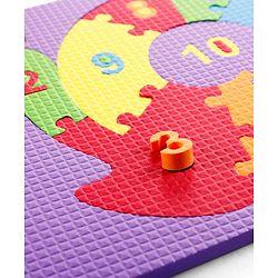 Babyhug Early Learning Educational Foam Number Puzzle Set - Car & Engine Theme| Pack of 2| Colourful Number Recognition Puzzle| Preschool Learning Toy| Fine Motor Skills & Brain Development