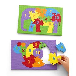 Babyhug Early Learning Educational Foam Number Puzzle Set - Car & Engine Theme| Pack of 2| Colourful Number Recognition Puzzle| Preschool Learning Toy| Fine Motor Skills & Brain Development