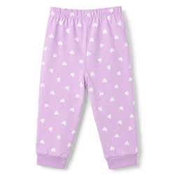 Babyhug 100% Cotton Knit Half Sleeves T-Shirt & Pyjama Night Suit With Heart & Bunny Print - Pink