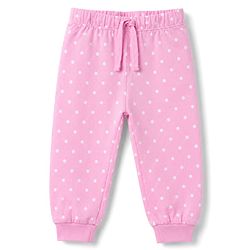 Babyhug 100% Cotton Knit Half Sleeves T-Shirt & Pyjama Night Suit With Cat & Polka Dot Print - Pink