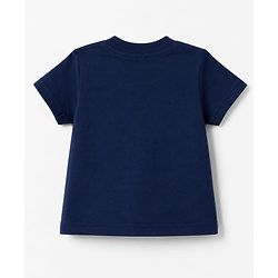 Babyhug 100% Cotton Knit Half Sleeves T-Shirt & Pyjama Night Suit With Cat & Heart Print - Navy